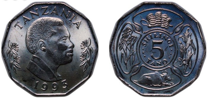 Tanzania 1993 - 5 shilingi UNC