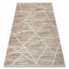 Covor modern DUKE 51557 bej / crem - Geometric, structurat, foarte moale, franjuri, 280x370 cm