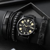 Set cadou cu ceas barbatesc Liandu CH0006 si trei bratari elegante