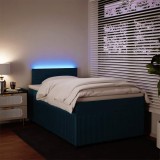vidaXL Pat box spring cu saltea, albastru, 120x190 cm, catifea 3289990