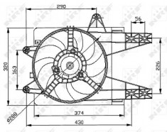 Ventilator radiator (cu carcasa) FIAT PUNTO; LANCIA Y 1.1 1.2 intre 1993-2003 foto