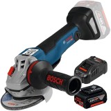 Bosch GWS 18V-15 C BITURBO + GBA + GAL 1880 CV - Polizor unghiular 125 mm valiza speciala + Set acumulator si incarcator Li-Ion 18 V 5 Ah