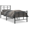 Cadru pat metalic cu tablii de cap/picioare, negru, 75x190 cm GartenMobel Dekor, vidaXL