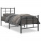 Cadru pat metalic cu tablii de cap/picioare, negru, 75x190 cm GartenMobel Dekor