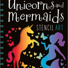 Scratch and Sparkle Mermaids/Unicorns Stencil Art