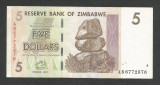 ZIMBABWE 5 DOLARI DOLLARS 2007 [14] P-66 , XF+++
