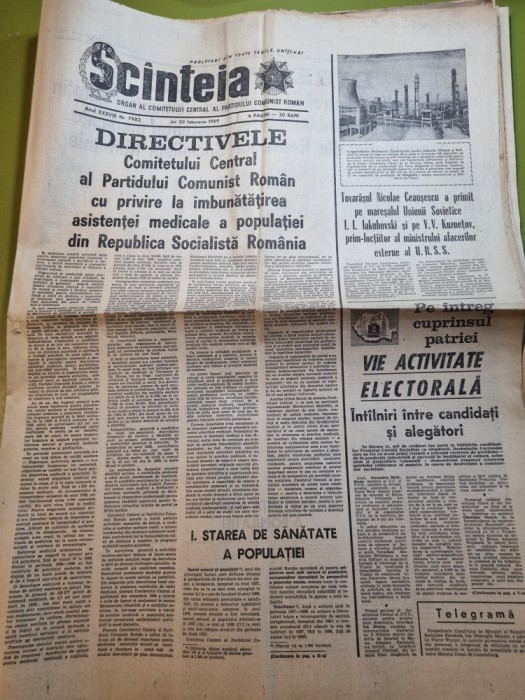 scanteia 20 februarie 1969-directivele comitetului central,asistenta medicala