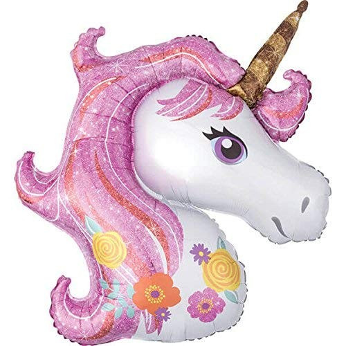 Balon folie Gigant Unicorn Magic, Rainbow, 110 x 87 cm