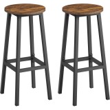Set 2 scaune de bar VASAGLE, 74 cm, stil industrial, maro rustic
