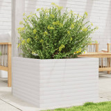 VidaXL Jardinieră de grădină, alb, 70x70x45,5 cm, lemn masiv de pin