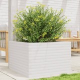 vidaXL Jardinieră de grădină, alb, 70x70x45,5 cm, lemn masiv de pin