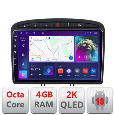 Navigatie Peugeot 308 C-038 Android Octa Core Ecran 2K QLED GPS 4G 4+32GB 360 KIT-038+EDT-E409-2K CarStore Technology foto