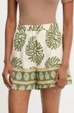 Answear Lab pantaloni scurti femei, culoarea verde, modelator, high waist