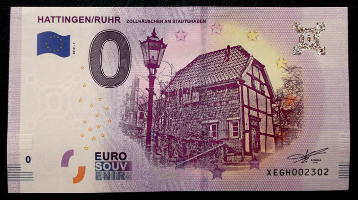 Germania 0 Euro Souvenir 2019 Hattingen Ruhr Zollh&auml;uschen UNC necirculata **