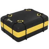 Outsunny Cutie portbagaj impermeabilă 425 L pentru acoperișuri auto cu/fără suport, cutie pentru bagaje cu 8 chingi &icirc;ntărite, c&acirc;rlige pentru uși, galb