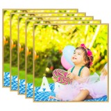 Cumpara ieftin Rame foto colaj pentru perete, 5 buc., auriu, 40x40 cm, MDF