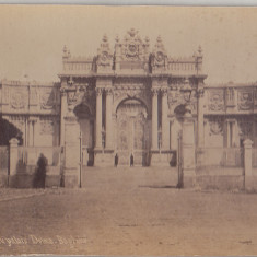 bnk foto Palatul Dolmabahçe - Istambul - fotografie sepia pe carton, cca 1900