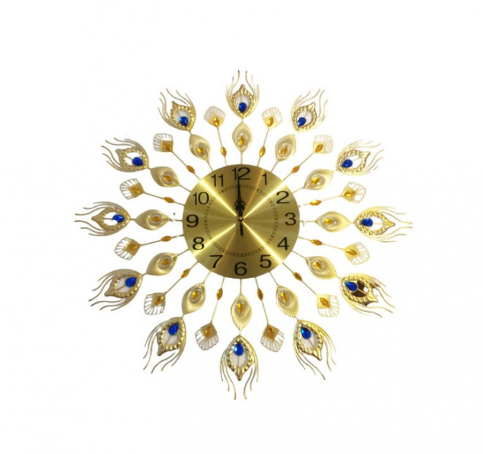 Ceas decorativ elegant, Coada de Paun, Silentios, 70 cm, 1803X
