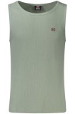 Norway Tricou fara maneci barbati, cu mini logo brodat, Regular fit, Verde, S