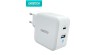 Choetech PD8002 &Icirc;ncărcător de perete USB C PD 3.0 de mare putere 65W cu 2 porturi USB C (compatibil cu MacBook)