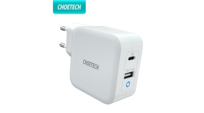 Choetech PD8002 &amp;Icirc;ncărcător de perete USB C PD 3.0 de mare putere 65W cu 2 porturi USB C (compatibil cu MacBook) foto