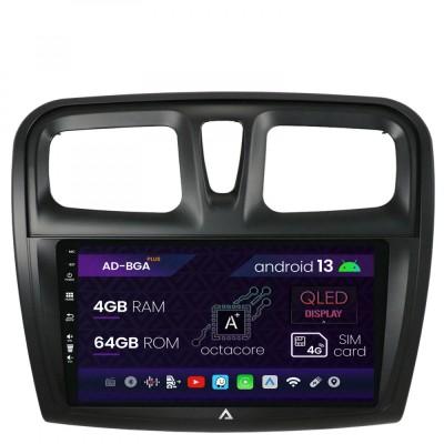 Navigatie Dacia Logan Sandero, Android 13, A-Octacore 4GB RAM + 64GB ROM, 9 Inch - AD-BGA9004+AD-BGRKIT375 foto