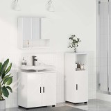 vidaXL Set de mobilier pentru baie Pe perete 3 pcs Alb foarte lucios