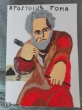 TABLOU PE PANZA CU SASIU NOU 40X60 CM APOSTOLUL TOMA ACRILIC PRET 50 LEI