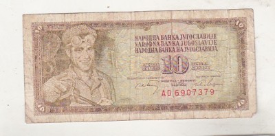 bnk bn Iugoslavia 10 dinari 1968 circulata P# 82c foto