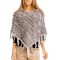 E918-18 Cardigan tip poncho accesorizat cu franjuri