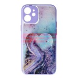 Husa iPhone 12 Mini Marmura Pop Design, TPU Silicon, Protectie Camera