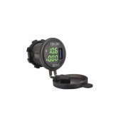 Incarcator USB Auto QC3.0, 12V-24V cu Voltmetru ALM - Universal