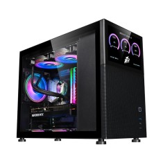 Carcasa 1stplayer mi6-ev mid tower negru tempered glass sloturi expansiune 4 drive bays: 1x3.5 1x2.5