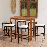 Cumpara ieftin Set mobilier de bar de grădină cu perne, 7 piese, maro