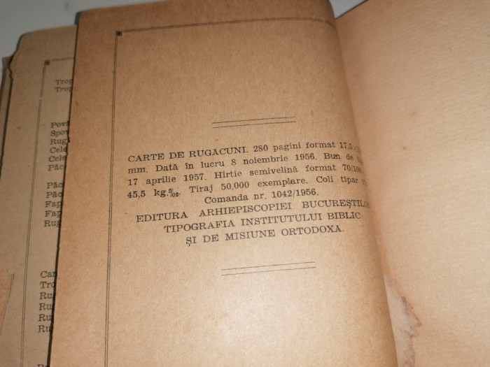 CARTE DE RUGACIUNI PENTRU TOT CRESTINUL -1957 - CU BINECUVANTAREA PF JUSTINIAN