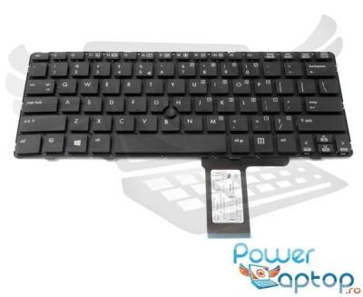 Tastatura HP Neagra EliteBook 2560p layout US fara rama enter mic, EliteBook 2570P layout US fara rama enter foto