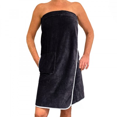 Halat de sauna pentru femei Homelevel, Universal, Albastru, Bumbac organic, 54987.17 foto