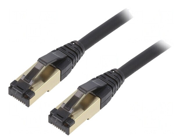 Patch cord Cat 8 negru 0,5m LSZH