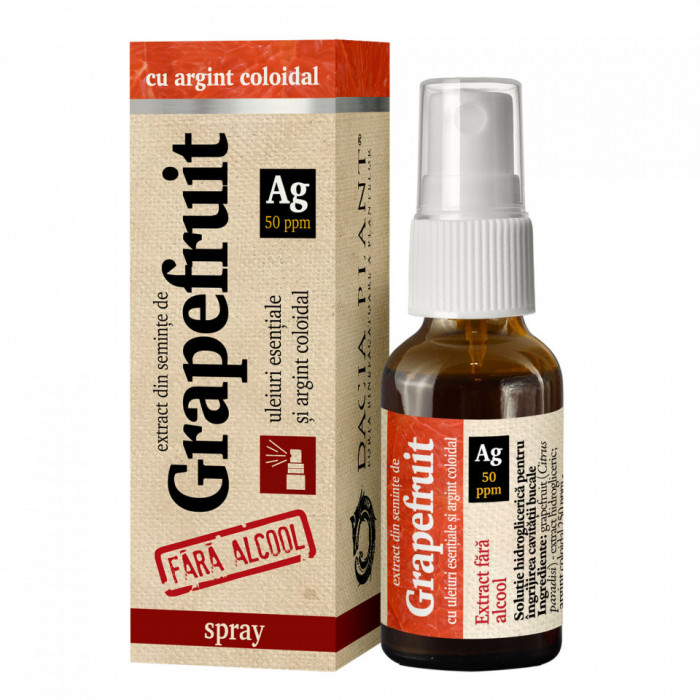 Spray de gat cu grapefruit si argint coloidal fara alcool 20ml dacia plant