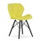 Scaun stil scandinav, Artool, Lago Velvet, catifea, lemn, galben si negru, 47x52x73.5 cm