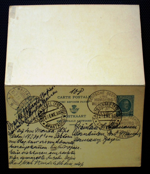 P.379 CARTE POSTALA GERMANIA DEUTSCHE SEEPOST SANTA ISABEL 1930