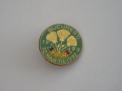 QW9 J 3 - Insigna - tematica istorie - FDSN - 30 martie 1992 - Bucuresti foto