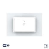 Intrerupator Simplu Cap Scara / Cruce Wi-Fi cu Touch LIVOLO cu Rama din Sticla, standard italian &ndash; Serie Noua SmartElectro IntelligentHouse