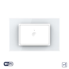 Intrerupator Simplu Cap Scara / Cruce Wi-Fi cu Touch LIVOLO cu Rama din Sticla, standard italian &ndash; Serie Noua SmartElectro IntelligentHouse