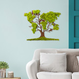 Decoratiune de perete, Tree 2, 100% MDF/MOSS (grosime: 6 mm), Dimensiune: 71 x 1 x 59 cm, Verde/Maro, Natura