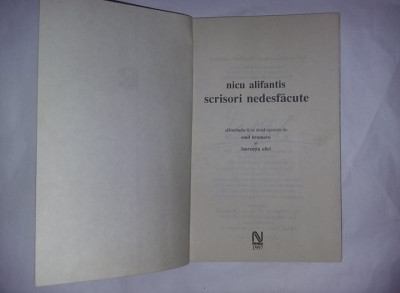 Nicu Alifantis-Scrisori nedesfacute.Poeme(1997 gr.Alexandru Andries)T.GRATUIT foto