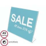 Display prezentare Deflecto SSLA515, A5, landscape, forma L, plastic