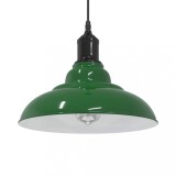 VidaXL Lampă suspendată reglabilă pe &icirc;nălțime E27 verde lucios metal