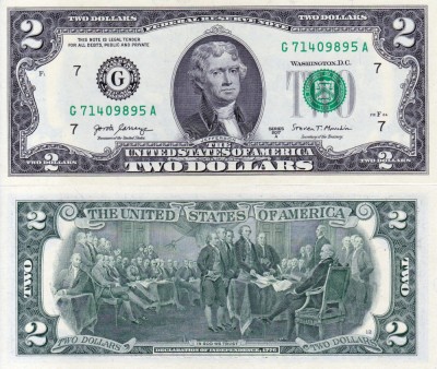 S.U.A. 2 dollars 2017 UNC!!! foto