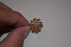 INEL AUR 14K + 15 Diamante = 0.70ct - Model Rotund - 4.3g. - Anglia - Vintage ! foto